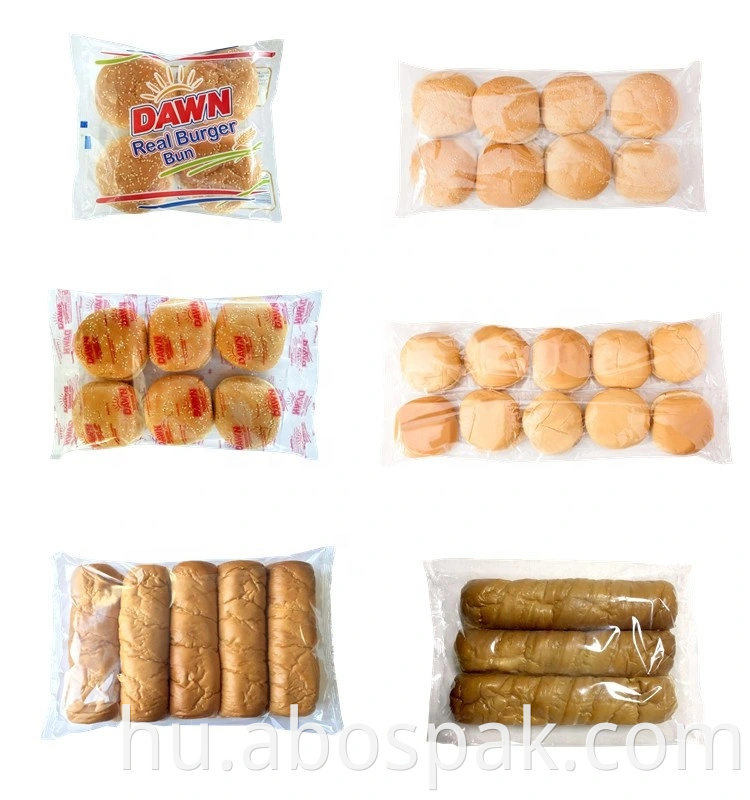 Automatikus vízszintes csomagológép párnacsomagoló kenyér keksz csomagolás gáznitrogénnel tortához/ostyához/süteményhez/zsemlékhez/muffin/kenyér/pékáru géphez